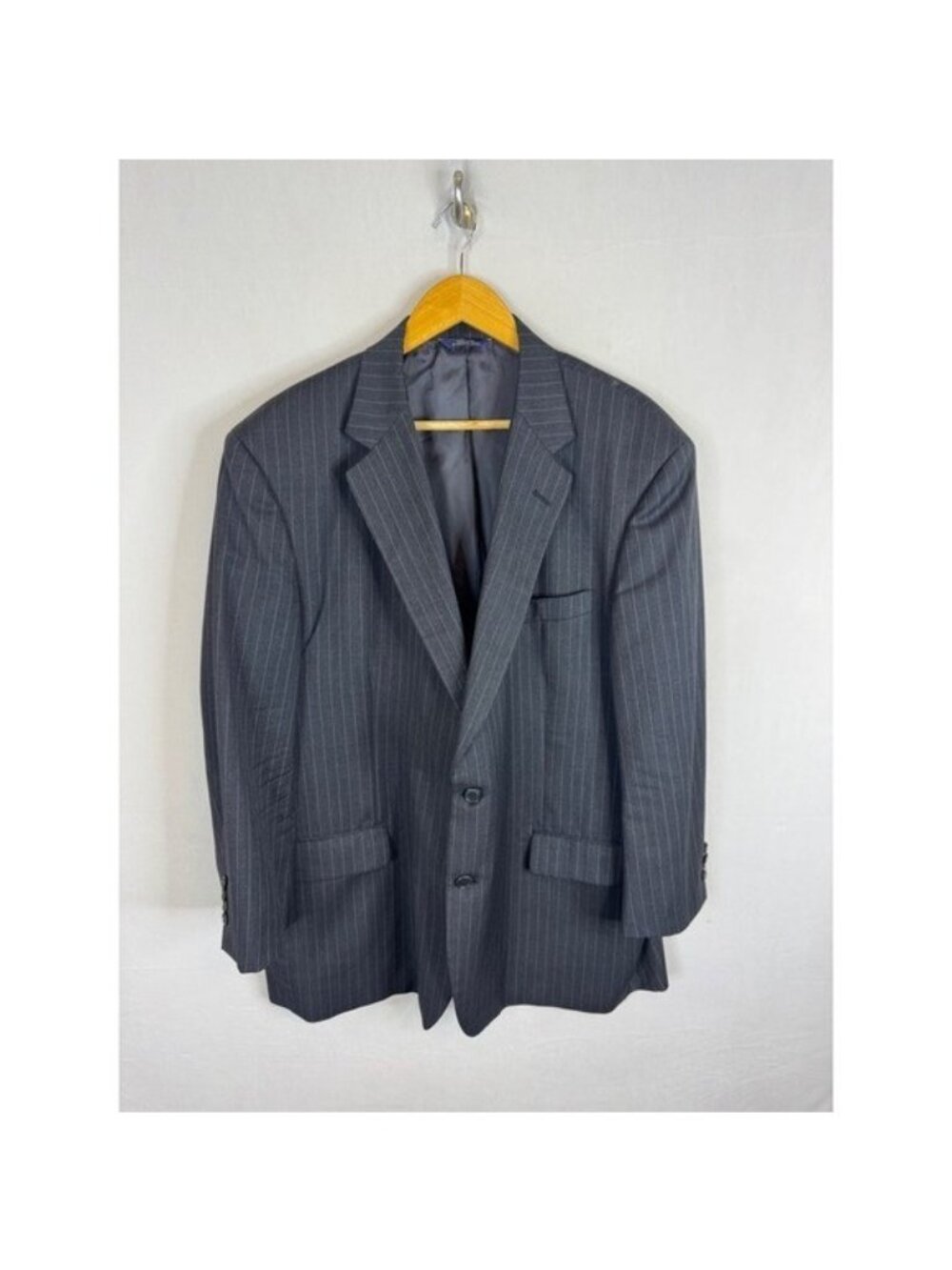 Brooks Brothers 1818 Madison Suit Jacket 48R Wool Pinstripe Grey Blazer USA